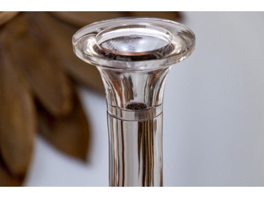 Substantial Pair Of Glass Candlesticks