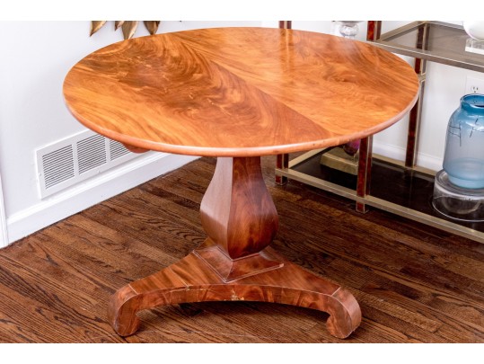 Stunning Mahogany Pedestal Flip Top Atrium Table