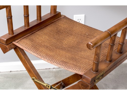 The Company Store Directors Chair, Collapsible Faux Bamboo And Rattan 
