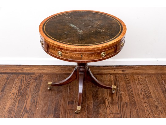 Henredon Leather Top Drum Table