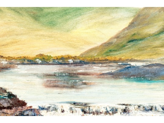 J. Scarry (Irish, 20th C.) Oil On Board, Landscape With River And Waterfall