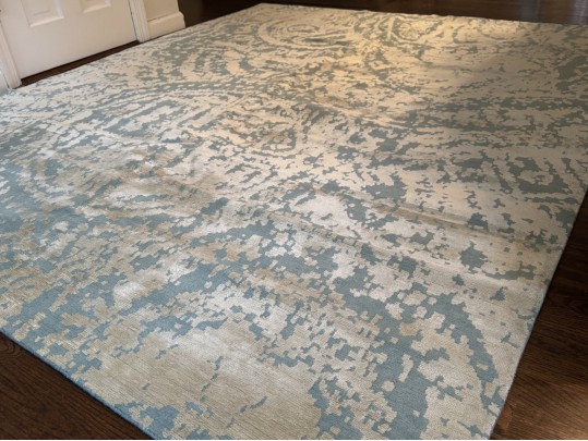 Nepalese Hand-Knotted Wool And Silk Area Carpet, 7'-10