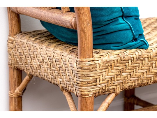 Awesome Faux Bamboo And Rattan Bench