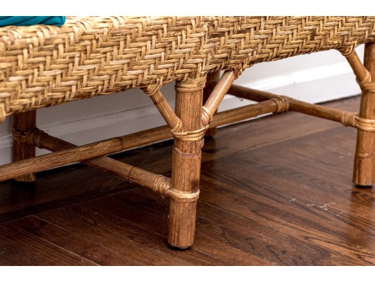Awesome Faux Bamboo And Rattan Bench