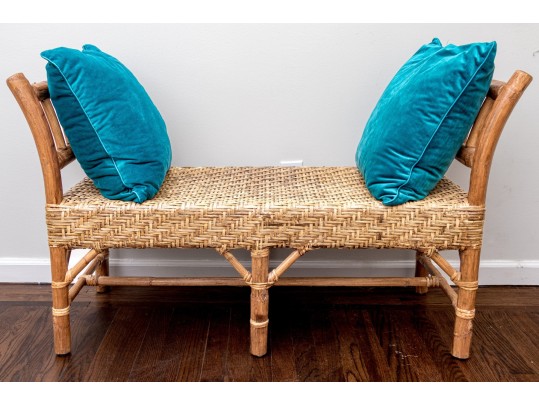 Awesome Faux Bamboo And Rattan Bench