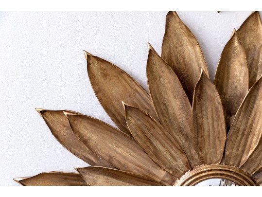 Chic Pair Of Tole Floral Form Mirrors