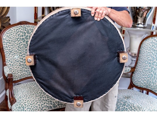 Attrib. Mitchell Gold + Bob Williams Upholstered Poof Ottoman