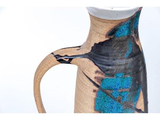 Studio Pottery Pitcher, Vases, And Underplate