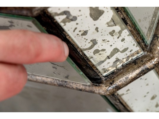 Lavish Set Of Two Compatible Mirrored Nightstands