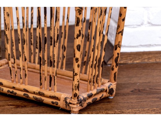 Fabulous Chinoisserie Painted Bamboo Basket