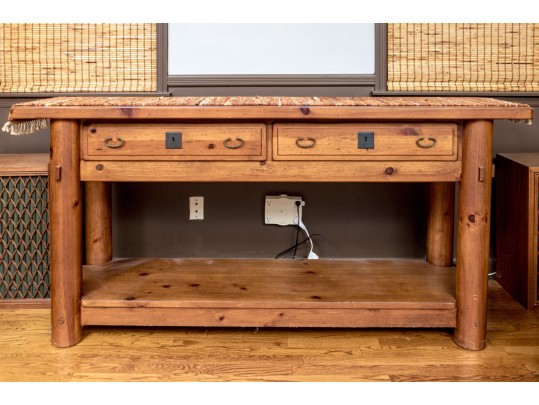 Lane Furniture Pine Two Tiered Console Table