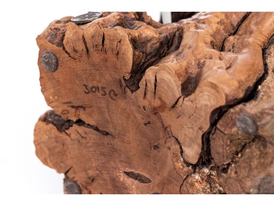 John Perry (American [CA], 20th C.) Sculpture Of Sharks On Burlwood