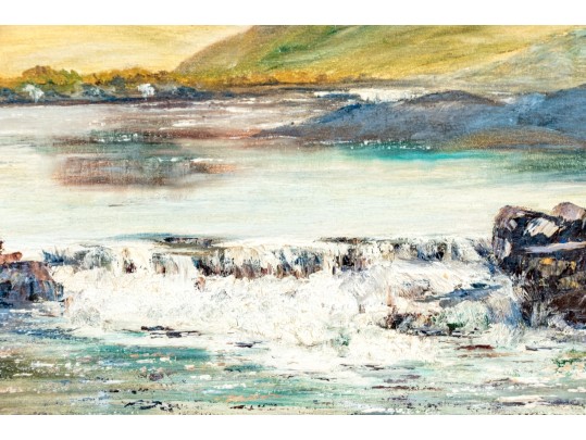 J. Scarry (Irish, 20th C.) Oil On Board, Landscape With River And Waterfall