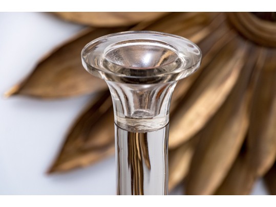 Substantial Pair Of Glass Candlesticks