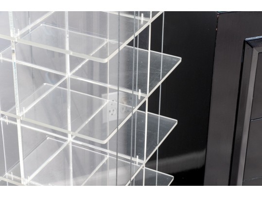 Stylish Lucite Rolling Storage Etagere