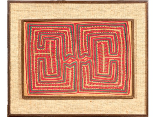 Geometric And Foliate Kuna Mola Textile