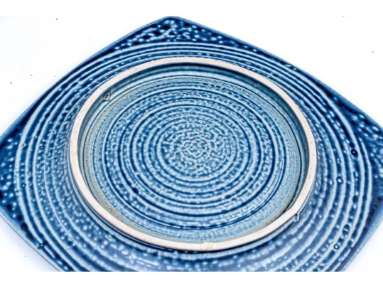 Studio Pottery Pitcher, Vases, And Underplate