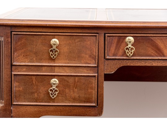 Sligh Chippendale Style Mahogany Leather Top Writing Desk