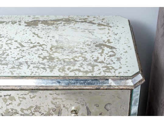 Lavish Set Of Two Compatible Mirrored Nightstands