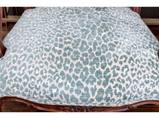 Pair Of Louis XV Style Fauteuils In Leopard Pattern Upholstery