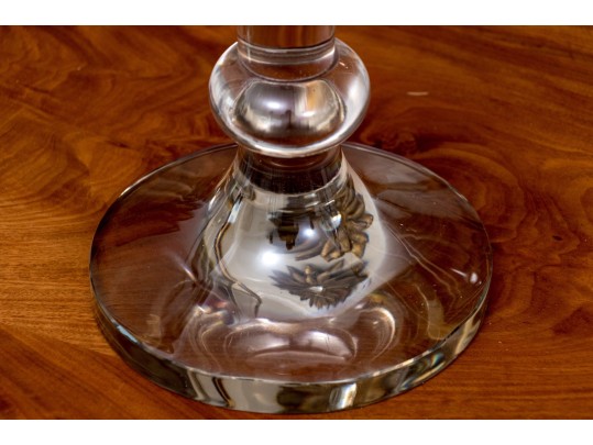 Substantial Pair Of Glass Candlesticks