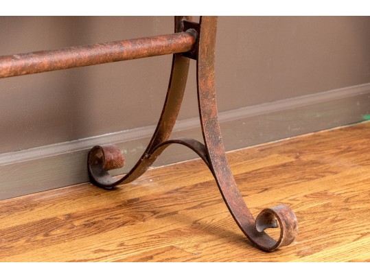 Lane Furniture Iron And Wood Trestle Console Table