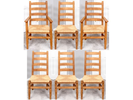 Lane Furniture Set Of Six Ladder Back Dining Chairs