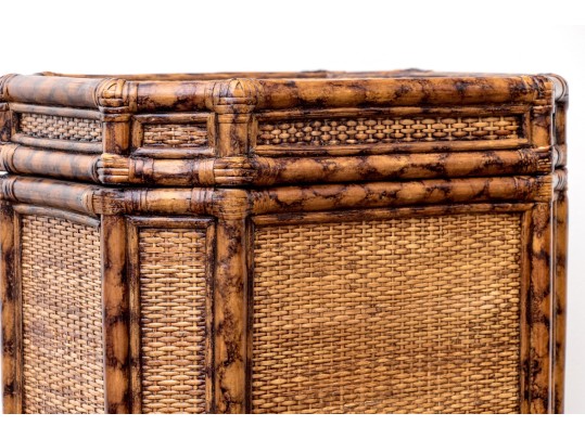 Stylish Woven Rattan Storage End Table