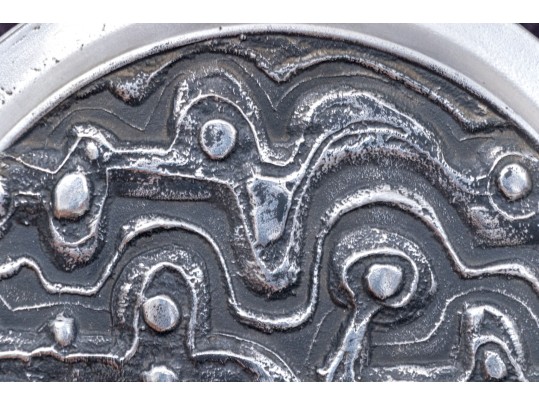 Don Drumm Pewter Or Aluminum Lidded Box And Serving Plate With Handle