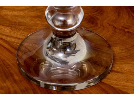 Substantial Pair Of Glass Candlesticks