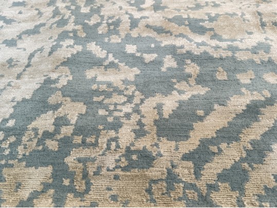 Nepalese Hand-Knotted Wool And Silk Area Carpet, 7'-10