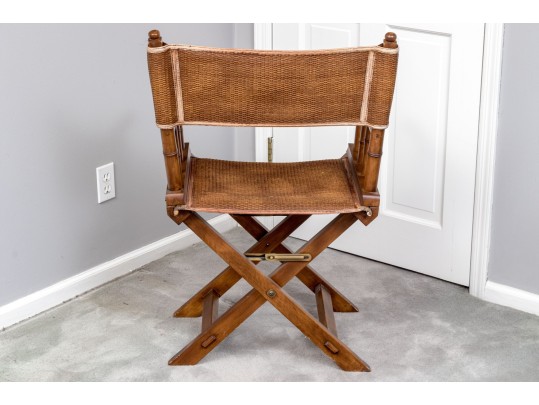 The Company Store Directors Chair, Collapsible Faux Bamboo And Rattan 