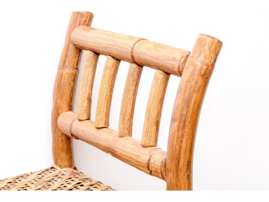 Awesome Faux Bamboo And Rattan Bench