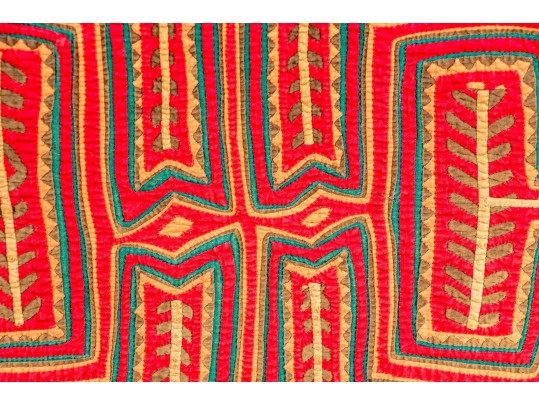 Geometric And Foliate Kuna Mola Textile
