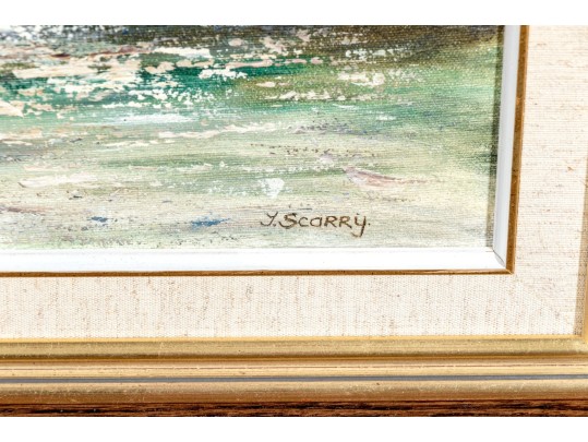 J. Scarry (Irish, 20th C.) Oil On Board, Landscape With River And Waterfall