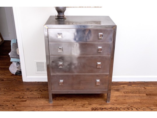 Vintage Simons Furniture Art Deco Aluminum Clad Chest, Ca. 1940's