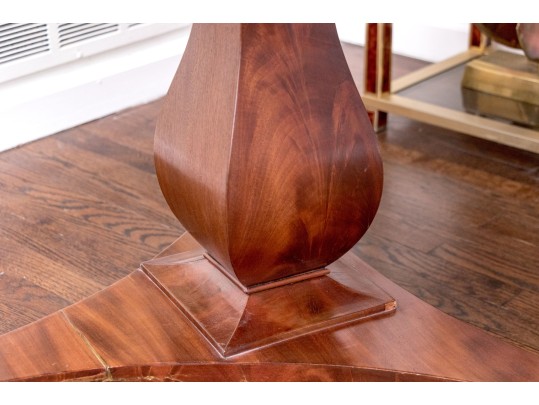 Stunning Mahogany Pedestal Flip Top Atrium Table