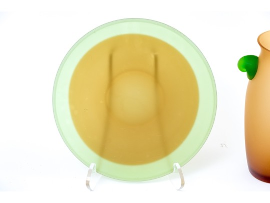 Highly Decorative Lot Of Five Glass Table Top Items