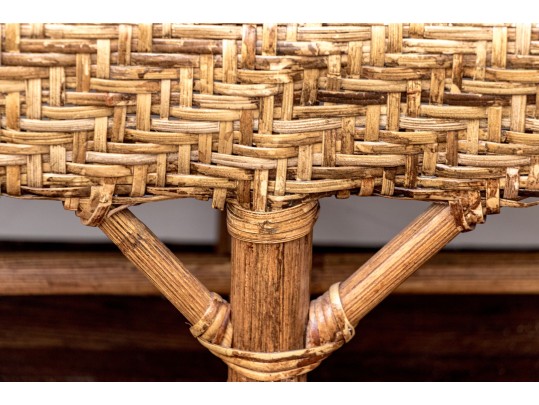 Awesome Faux Bamboo And Rattan Bench