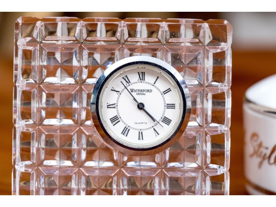 Collection Of Table Top Clocks And Box Including Tiffany & Co And Waterford