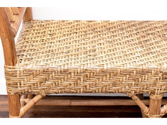 Awesome Faux Bamboo And Rattan Bench