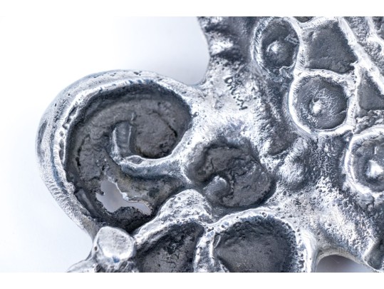 Don Drumm Pewter Or Aluminum Lidded Box And Serving Plate With Handle