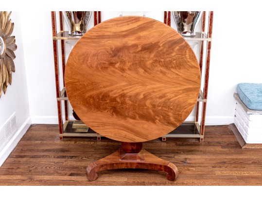 Stunning Mahogany Pedestal Flip Top Atrium Table
