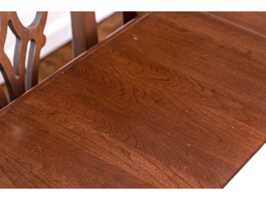 Double Pedestal Extension Dining Table With Eight Chippendale Style Chairs