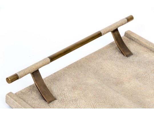 R & Y Augousti Paris Faux Shagreen Serving Tray