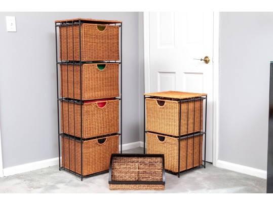 Collection Of Woven Wicker Storage
