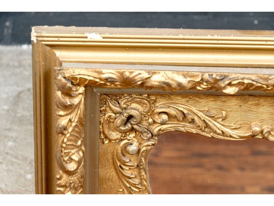 French Baroque Style Carved Gesso And Giltwood Mirror