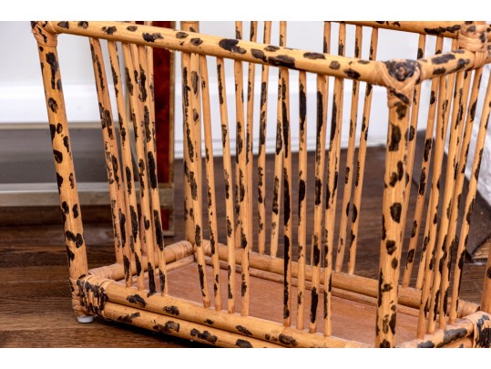 Fabulous Chinoisserie Painted Bamboo Basket