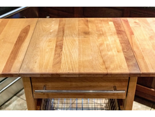Crate & Barrell Kitchen Island With Drop Leaves