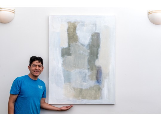 Signed Neil Abstract Painting On Canvas